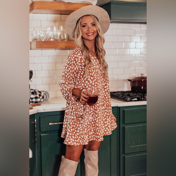 The Impeccable Pig Spotted Long Sleeve Flirty Tunic Dress Size Small - Picture 11 of 14